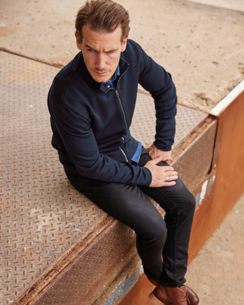 Portofino cardigan • zip with stand-up collar