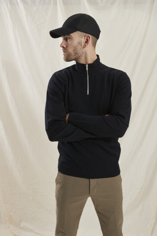 Portofino cardigan • 1/2 zip with stand-up collar