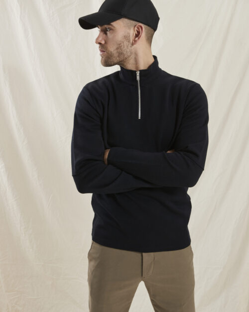 Portofino cardigan • 1/2 zip with stand-up collar