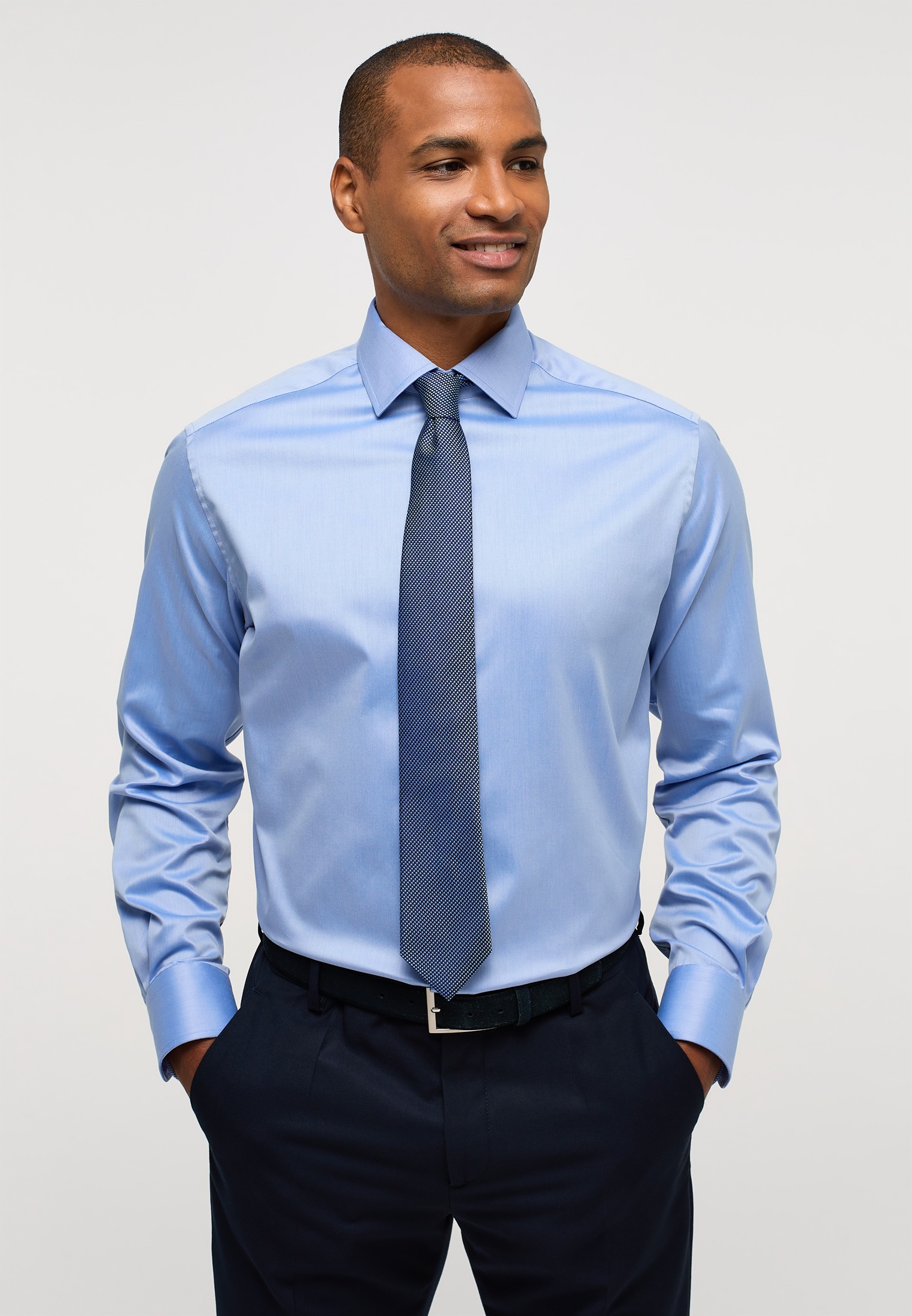 Luxury Shirt • Modern fit, contrast detail (8005) - First For Men