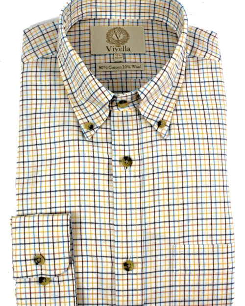 80/20 Ochre Mini Tattersall Check • classic fit, button down collar