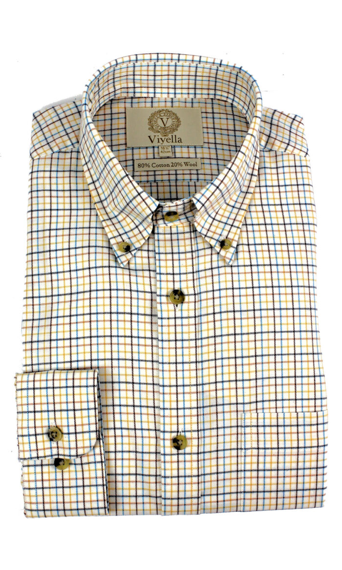 80/20 Ochre Mini Tattersall Check • classic fit, button down collar