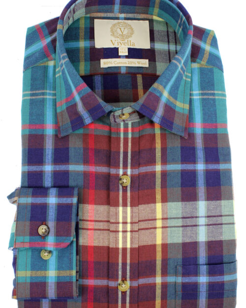 80/20 Navy Chocolate Plaid • classic fit