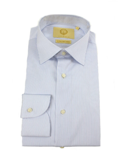 Blue Hairpin Stripe • tailored fit, cotton, formal shirt