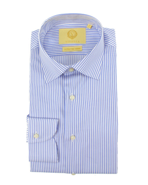 Blue Fine Stripe • tailored fit, cotton, formal shirt