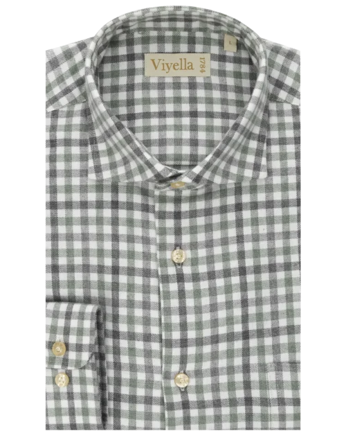 Loden Green Tattersall Cotton Flannel • regular fit