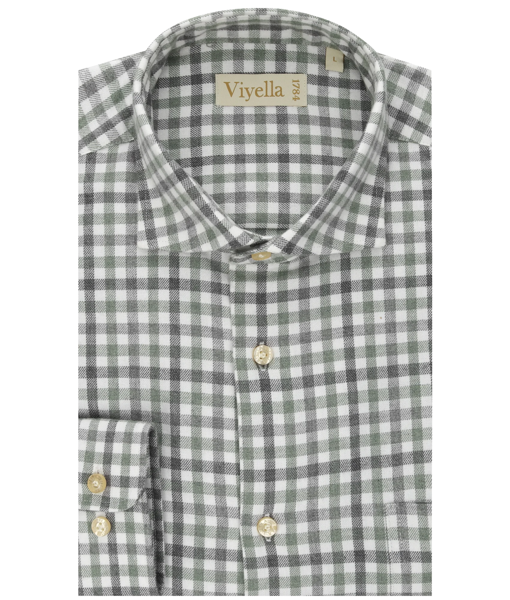 Loden Green Tattersall Cotton Flannel • regular fit