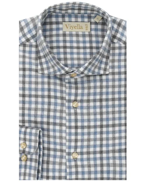 Blue Marl Tattersall Cotton Flannel • regular fit