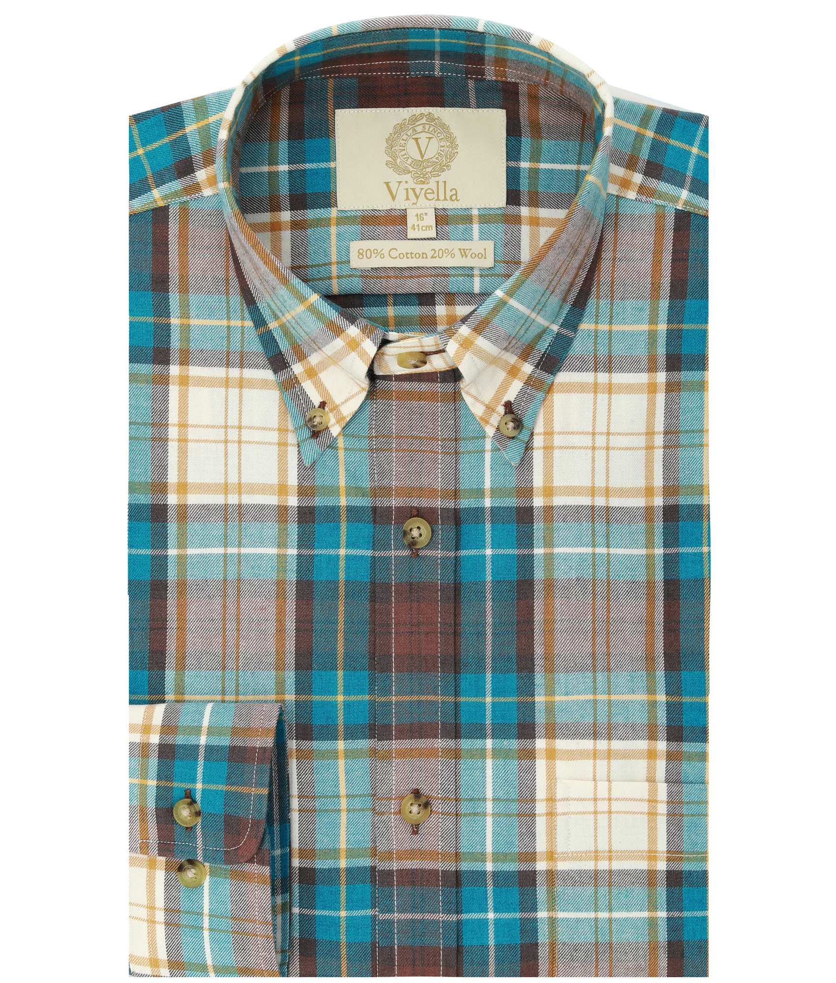80/20 Petrol Plaid • classic fit, button down